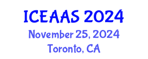 International Conference on Economic and Administrative Sciences (ICEAAS) November 25, 2024 - Toronto, Canada