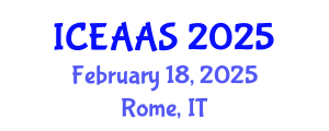 International Conference on Economic and Administrative Sciences (ICEAAS) February 18, 2025 - Rome, Italy