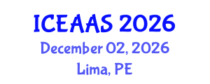 International Conference on Economic and Administrative Sciences (ICEAAS) December 02, 2026 - Lima, Peru International Conference on Economic and Administrative Sciences (ICEAAS) December 02, 2026 - Lima, Peru