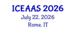 International Conference on Economic and Administrative Sciences (ICEAAS) July 22, 2026 - Rome, Italy International Conference on Economic and Administrative Sciences (ICEAAS) July 22, 2026 - Rome, Italy