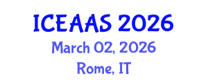 International Conference on Economic and Administrative Sciences (ICEAAS) March 02, 2026 - Rome, Italy International Conference on Economic and Administrative Sciences (ICEAAS) March 02, 2026 - Rome, Italy