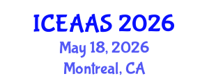 International Conference on Economic and Administrative Sciences (ICEAAS) May 18, 2026 - Montreal, Canada International Conference on Economic and Administrative Sciences (ICEAAS) May 18, 2026 - Montreal, Canada
