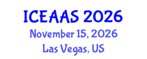 International Conference on Economic and Administrative Sciences (ICEAAS) November 15, 2026 - Las Vegas, United States International Conference on Economic and Administrative Sciences (ICEAAS) November 15, 2026 - Las Vegas, United States