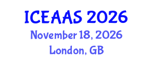 International Conference on Economic and Administrative Sciences (ICEAAS) November 18, 2026 - London, United Kingdom International Conference on Economic and Administrative Sciences (ICEAAS) November 18, 2026 - London, United Kingdom