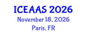 International Conference on Economic and Administrative Sciences (ICEAAS) November 18, 2026 - Paris, France International Conference on Economic and Administrative Sciences (ICEAAS) November 18, 2026 - Paris, France