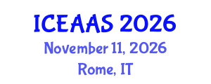 International Conference on Economic and Administrative Sciences (ICEAAS) November 11, 2026 - Rome, Italy International Conference on Economic and Administrative Sciences (ICEAAS) November 11, 2026 - Rome, Italy