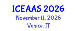 International Conference on Economic and Administrative Sciences (ICEAAS) November 11, 2026 - Venice, Italy International Conference on Economic and Administrative Sciences (ICEAAS) November 11, 2026 - Venice, Italy