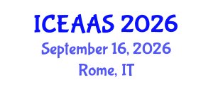 International Conference on Economic and Administrative Sciences (ICEAAS) September 16, 2026 - Rome, Italy International Conference on Economic and Administrative Sciences (ICEAAS) September 16, 2026 - Rome, Italy