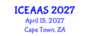 International Conference on Economic and Administrative Sciences (ICEAAS) April 15, 2027 - Cape Town, South Africa International Conference on Economic and Administrative Sciences (ICEAAS) April 15, 2027 - Cape Town, South Africa
