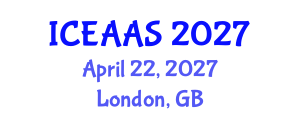 International Conference on Economic and Administrative Sciences (ICEAAS) April 22, 2027 - London, United Kingdom International Conference on Economic and Administrative Sciences (ICEAAS) April 22, 2027 - London, United Kingdom