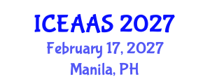 International Conference on Economic and Administrative Sciences (ICEAAS) February 17, 2027 - Manila, Philippines International Conference on Economic and Administrative Sciences (ICEAAS) February 17, 2027 - Manila, Philippines