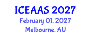 International Conference on Economic and Administrative Sciences (ICEAAS) February 01, 2027 - Melbourne, Australia International Conference on Economic and Administrative Sciences (ICEAAS) February 01, 2027 - Melbourne, Australia