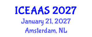 International Conference on Economic and Administrative Sciences (ICEAAS) January 21, 2027 - Amsterdam, Netherlands International Conference on Economic and Administrative Sciences (ICEAAS) January 21, 2027 - Amsterdam, Netherlands