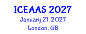 International Conference on Economic and Administrative Sciences (ICEAAS) January 21, 2027 - London, United Kingdom International Conference on Economic and Administrative Sciences (ICEAAS) January 21, 2027 - London, United Kingdom