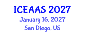 International Conference on Economic and Administrative Sciences (ICEAAS) January 16, 2027 - San Diego, United States International Conference on Economic and Administrative Sciences (ICEAAS) January 16, 2027 - San Diego, United States
