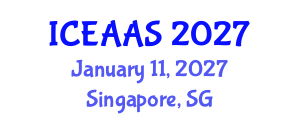 International Conference on Economic and Administrative Sciences (ICEAAS) January 11, 2027 - Singapore, Singapore International Conference on Economic and Administrative Sciences (ICEAAS) January 11, 2027 - Singapore, Singapore