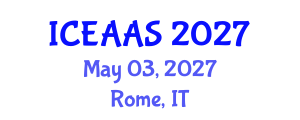 International Conference on Economic and Administrative Sciences (ICEAAS) May 03, 2027 - Rome, Italy International Conference on Economic and Administrative Sciences (ICEAAS) May 03, 2027 - Rome, Italy