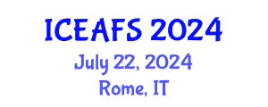 International Conference on Economic and Financial Sciences (ICEAFS) July 22, 2024 - Rome, Italy