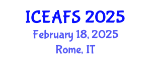 International Conference on Economic and Financial Sciences (ICEAFS) February 18, 2025 - Rome, Italy