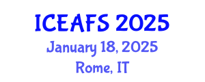 International Conference on Economic and Financial Sciences (ICEAFS) January 18, 2025 - Rome, Italy