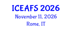 International Conference on Economic and Financial Sciences (ICEAFS) November 11, 2026 - Rome, Italy International Conference on Economic and Financial Sciences (ICEAFS) November 11, 2026 - Rome, Italy