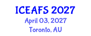 International Conference on Economic and Financial Sciences (ICEAFS) April 03, 2027 - Toronto, Australia International Conference on Economic and Financial Sciences (ICEAFS) April 03, 2027 - Toronto, Australia