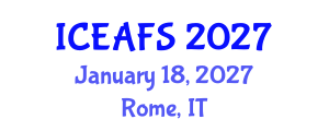 International Conference on Economic and Financial Sciences (ICEAFS) January 18, 2027 - Rome, Italy International Conference on Economic and Financial Sciences (ICEAFS) January 18, 2027 - Rome, Italy