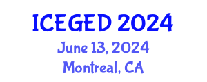 International Conference on Economic Geography and Economic Development (ICEGED) June 13, 2024 - Montreal, Canada