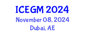 International Conference on Economic Geology and Mining (ICEGM) November 08, 2024 - Dubai, United Arab Emirates