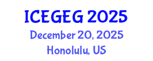 International Conference on Economic Globalization and Economic Geography (ICEGEG) December 20, 2025 - Honolulu, United States