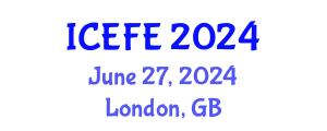 International Conference on Economics and Financial Engineering (ICEFE) June 27, 2024 - London, United Kingdom