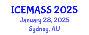 International Conference on Economics, Management, Accounting and Social Sciences (ICEMASS) January 28, 2025 - Sydney, Australia