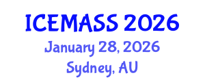 International Conference on Economics, Management, Accounting and Social Sciences (ICEMASS) January 28, 2026 - Sydney, Australia