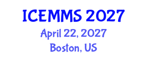 International Conference on Economics, Marketing and Management Sciences (ICEMMS) April 22, 2027 - Boston, United States International Conference on Economics, Marketing and Management Sciences (ICEMMS) April 22, 2027 - Boston, United States