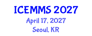 International Conference on Economics, Marketing and Management Sciences (ICEMMS) April 17, 2027 - Seoul, Republic of Korea International Conference on Economics, Marketing and Management Sciences (ICEMMS) April 17, 2027 - Seoul, Republic of Korea