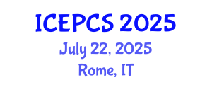 International Conference on Economics, Politics and Civil Society (ICEPCS) July 22, 2025 - Rome, Italy