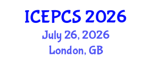 International Conference on Economics, Politics and Civil Society (ICEPCS) July 26, 2026 - London, United Kingdom