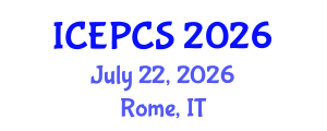 International Conference on Economics, Politics and Civil Society (ICEPCS) July 22, 2026 - Rome, Italy