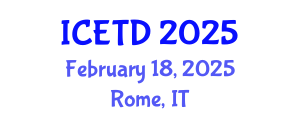 International Conference on Economics, Trade and Development (ICETD) February 18, 2025 - Rome, Italy