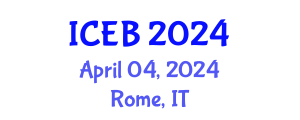 International Conference on Ecosystems and Biodiversity (ICEB) April 04, 2024 - Rome, Italy