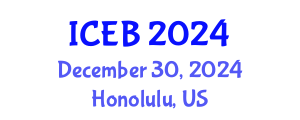 International Conference on Ecosystems and Biodiversity (ICEB) December 30, 2024 - Honolulu, United States