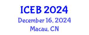 International Conference on Ecosystems and Biodiversity (ICEB) December 16, 2024 - Macau, China