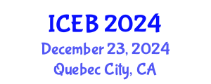 International Conference on Ecosystems and Biodiversity (ICEB) December 23, 2024 - Quebec City, Canada