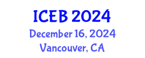 International Conference on Ecosystems and Biodiversity (ICEB) December 16, 2024 - Vancouver, Canada