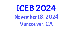 International Conference on Ecosystems and Biodiversity (ICEB) November 18, 2024 - Vancouver, Canada