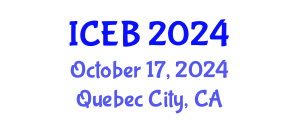 International Conference on Ecosystems and Biodiversity (ICEB) October 17, 2024 - Quebec City, Canada