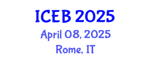 International Conference on Ecosystems and Biodiversity (ICEB) April 08, 2025 - Rome, Italy