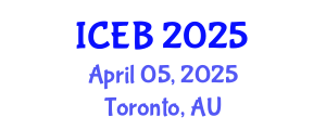 International Conference on Ecosystems and Biodiversity (ICEB) April 05, 2025 - Toronto, Australia