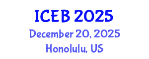 International Conference on Ecosystems and Biodiversity (ICEB) December 20, 2025 - Honolulu, United States