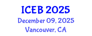 International Conference on Ecosystems and Biodiversity (ICEB) December 09, 2025 - Vancouver, Canada